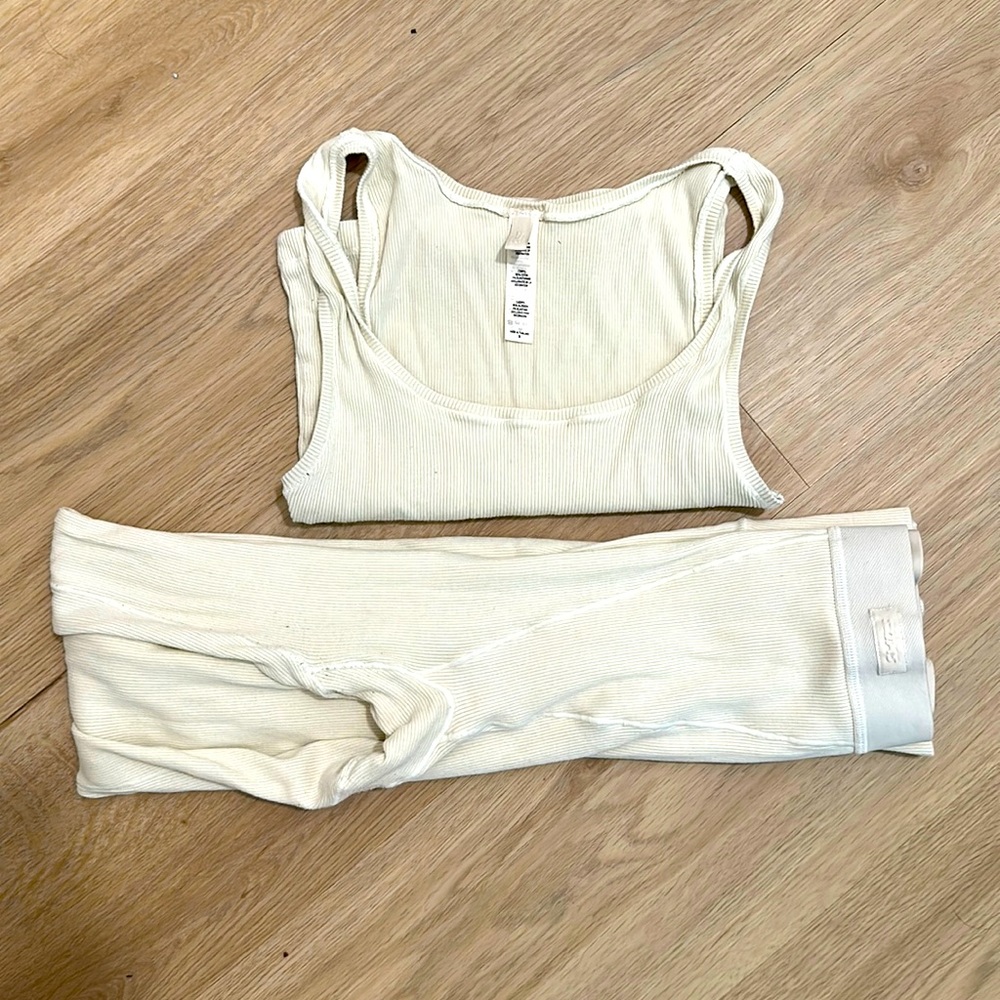 SKIMS COTTON LOUNGE BUNDLE: Bone